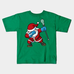 Lacrosse Lax Dabbing Santa Claus Christmas Kids T-Shirt